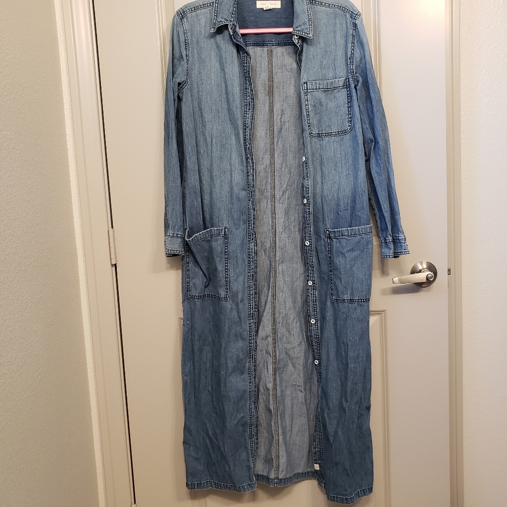 Demin trench coat long Jacket
